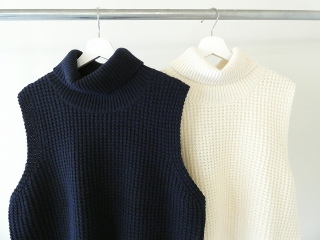 mizuiro ind(ミズイロインド) ワッフルハイネックベストの商品画像16