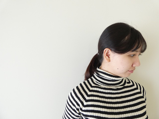 NARU 綿コーマランダムリブボーダータートルネックの商品画像6