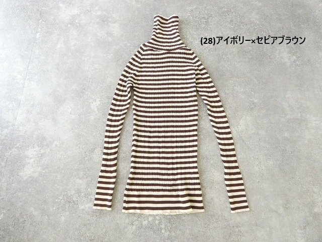 NARU 綿コーマランダムリブボーダータートルネックの商品画像70