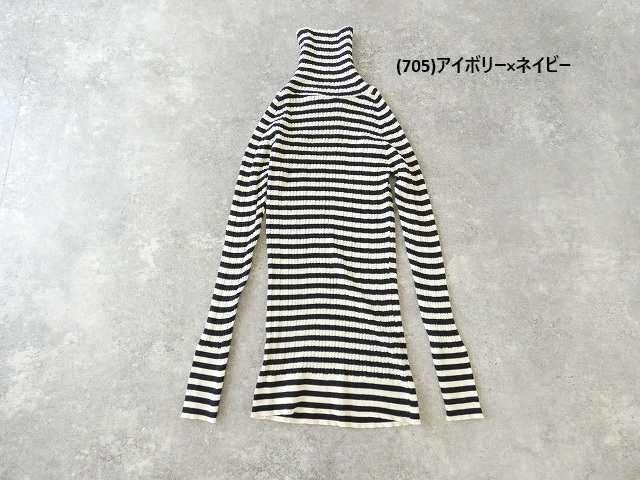 NARU 綿コーマランダムリブボーダータートルネックの商品画像84