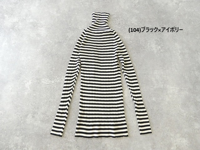 NARU 綿コーマランダムリブボーダータートルネックの商品画像98