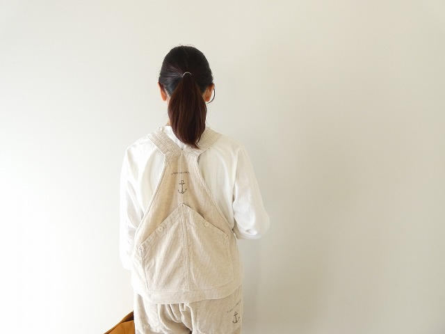 快晴堂(かいせいどう) HAYATE・TOPベージュのコール天 オーバーオールベストの商品画像8