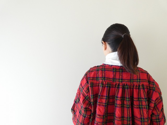 快晴堂(かいせいどう) タータンフォーエバー Wideスタンド衿&ギャザーワンピースの商品画像7