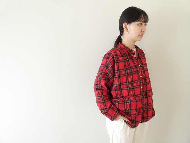 快晴堂(かいせいどう) タータンフォーエバー スタンド背タックシャツの商品画像1