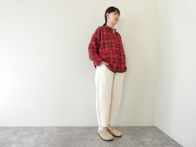 快晴堂(かいせいどう) タータンフォーエバー スタンド背タックシャツの商品画像7