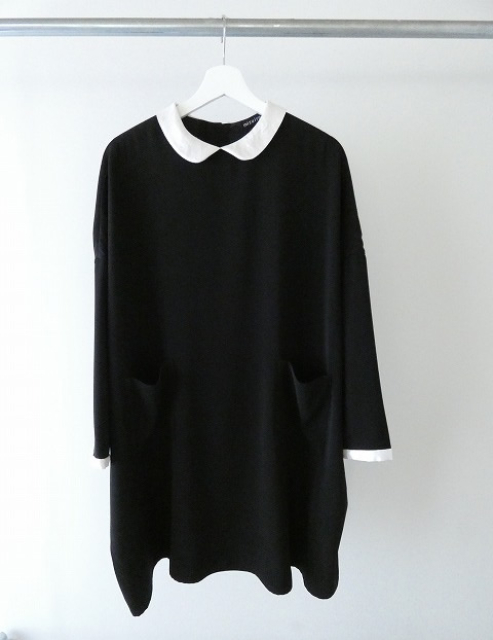 mizuiro ind(ミズイロインド) サテンコクーン衿付きワンピースの商品画像3