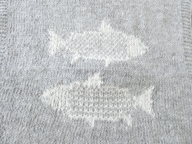 PK 魚柄のペルーニットベスト　アルパカ100%の商品画像11