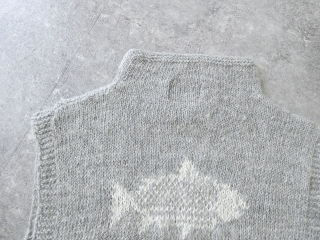 PK 魚柄のペルーニットベスト　アルパカ100%の商品画像28