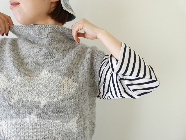 PK 魚柄のペルーニットベスト　アルパカ100%の商品画像5