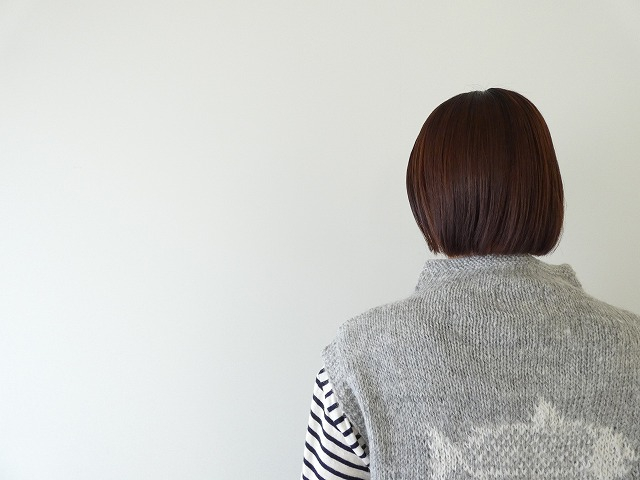 PK 魚柄のペルーニットベスト　アルパカ100%の商品画像7