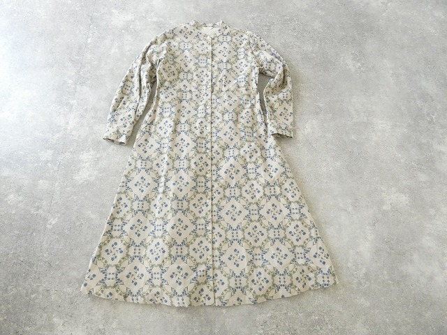 PK ブルーフラワーのバンドカラーワンピースの商品画像11