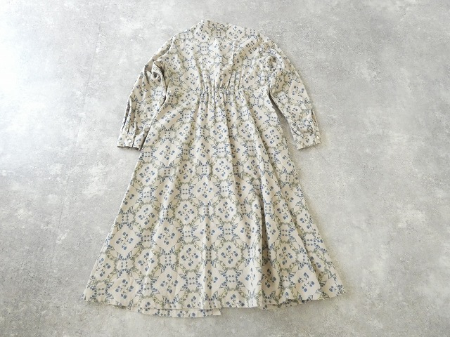 PK ブルーフラワーのバンドカラーワンピースの商品画像13