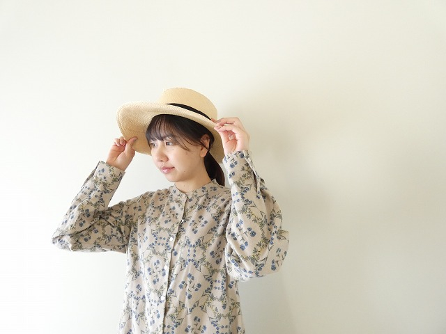 PK ブルーフラワーのバンドカラーワンピースの商品画像4