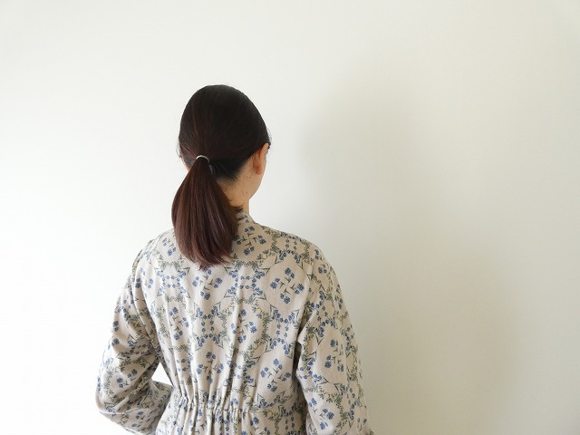 PK ブルーフラワーのバンドカラーワンピースの商品画像5