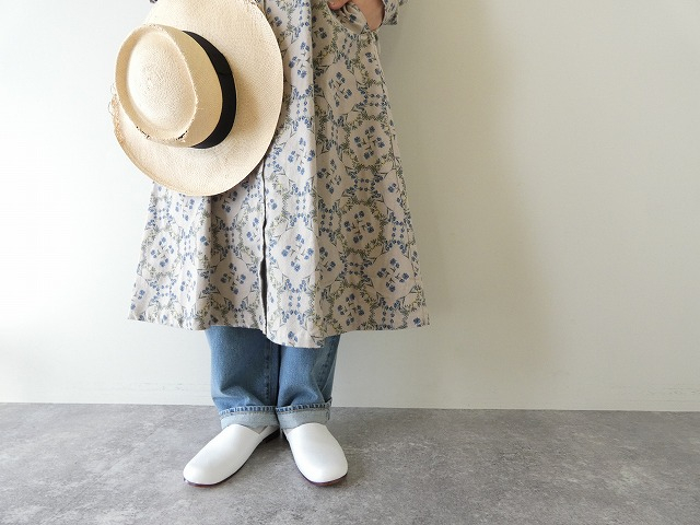 PK ブルーフラワーのバンドカラーワンピースの商品画像6