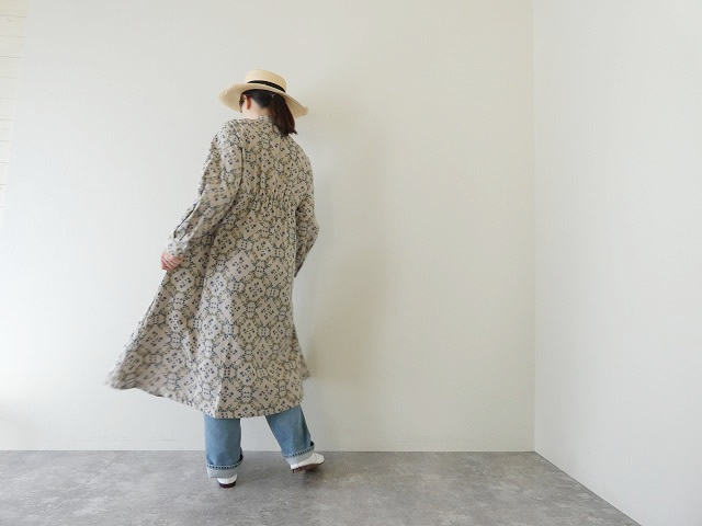 PK ブルーフラワーのバンドカラーワンピースの商品画像7