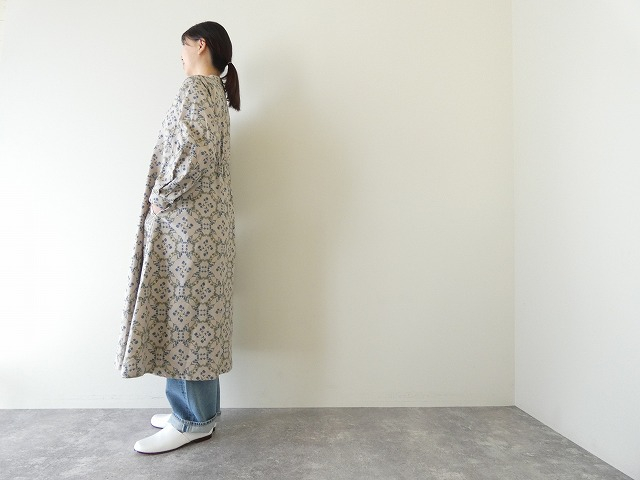 PK ブルーフラワーのバンドカラーワンピースの商品画像8