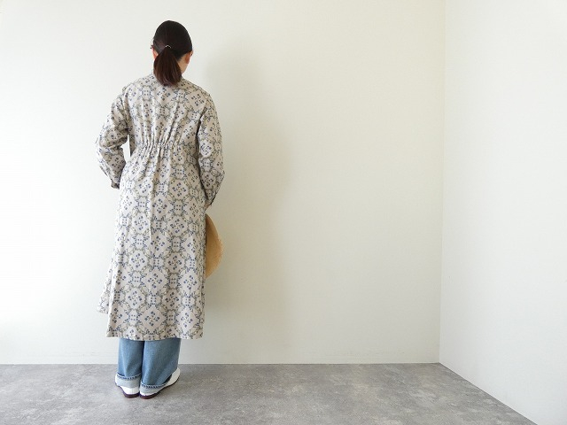 PK ブルーフラワーのバンドカラーワンピースの商品画像9