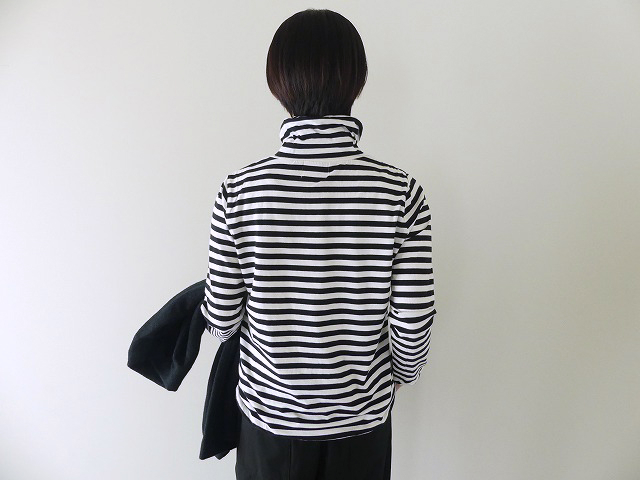 sabbatum(サバタム) ナチュラルソフト天竺ボーダーツイストタートルプルオーバーの商品画像10