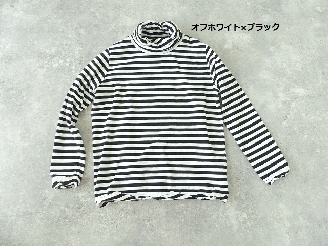 sabbatum(サバタム) ナチュラルソフト天竺ボーダーツイストタートルプルオーバーの商品画像12