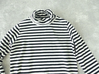 sabbatum(サバタム) ナチュラルソフト天竺ボーダーツイストタートルプルオーバーの商品画像21