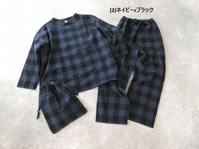 homspun(ホームスパン) ブロックチェックプルオーバー上下セットの商品画像11