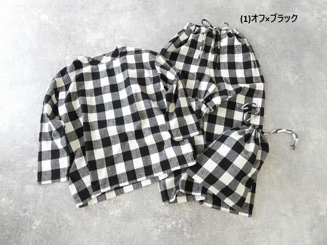 homspun(ホームスパン) ブロックチェックプルオーバー上下セットの商品画像16