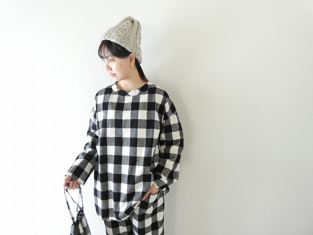 homspun(ホームスパン) ブロックチェックプルオーバー上下セットの商品画像3