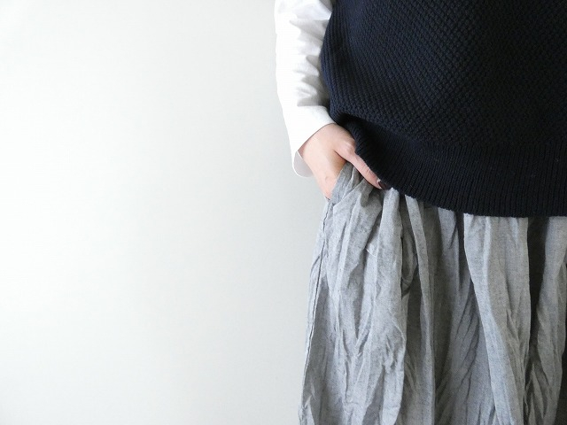 MidiUmi(ミディウミ) シャンブレーギャザースカートの商品画像3