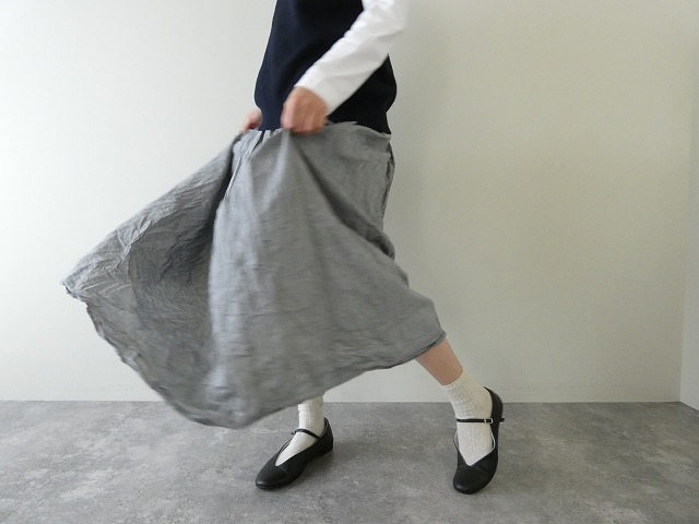 MidiUmi(ミディウミ) シャンブレーギャザースカートの商品画像6