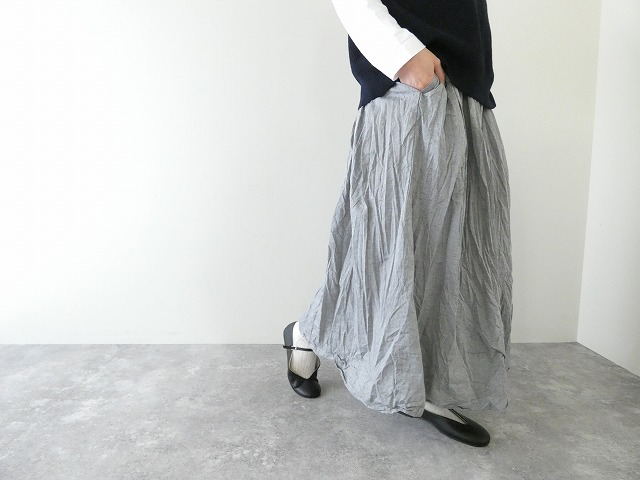 MidiUmi(ミディウミ) シャンブレーギャザースカートの商品画像7