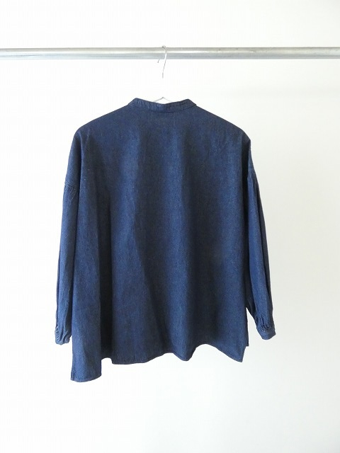 PK 8ozデニムバンドカラーギャザースリーブブラウスの商品画像12