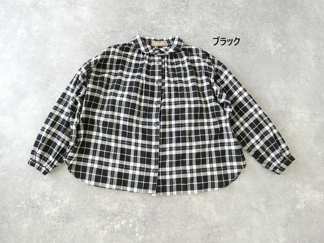 SSC ヘリンボーンチェック丸衿長袖ビックブラウスの商品画像28