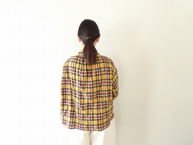 SSC ヘリンボーンチェック丸衿長袖ビックブラウスの商品画像8