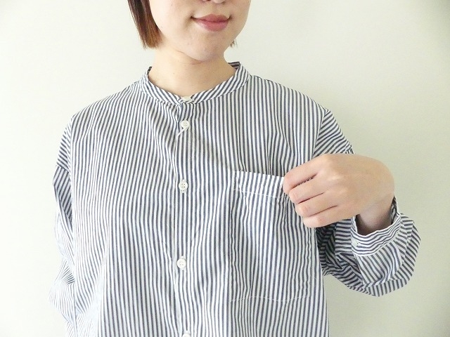 D.M.G(ディーエムジー) ストライプBIGポケットワイドシャツの商品画像1