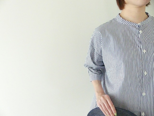 D.M.G(ディーエムジー) ストライプBIGポケットワイドシャツの商品画像5