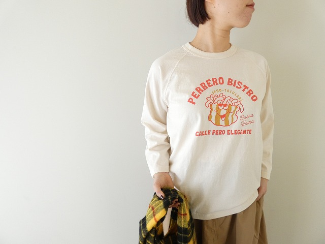 Clip.tab(クリップタブ) ドライ天竺PERREROプリントラグランプルオーバーの商品画像1