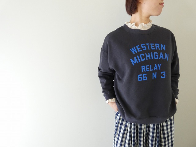 BLUE LAKE MARKET(ブルーレイクマーケット) AZUMA裏毛 ヘムラウンドプリントプルオーバーの商品画像1