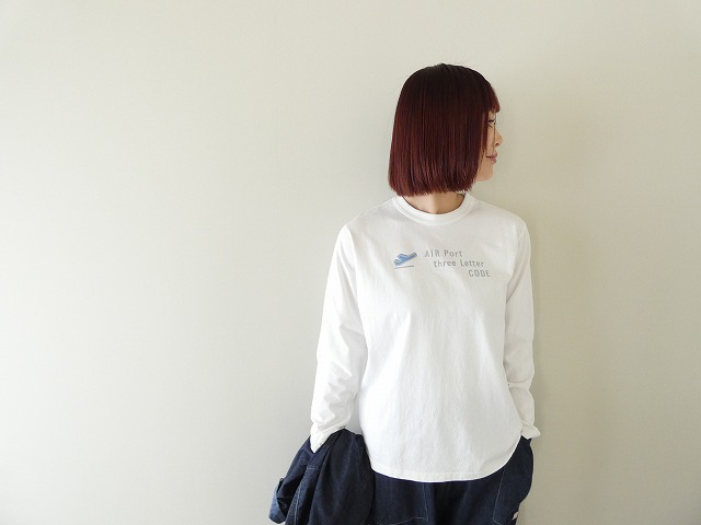 快晴堂(かいせいどう) 【別注カラー】Around the World長袖UNI-Tシャツ/BASIC FIT B柄 エアーポート3レターの商品画像1