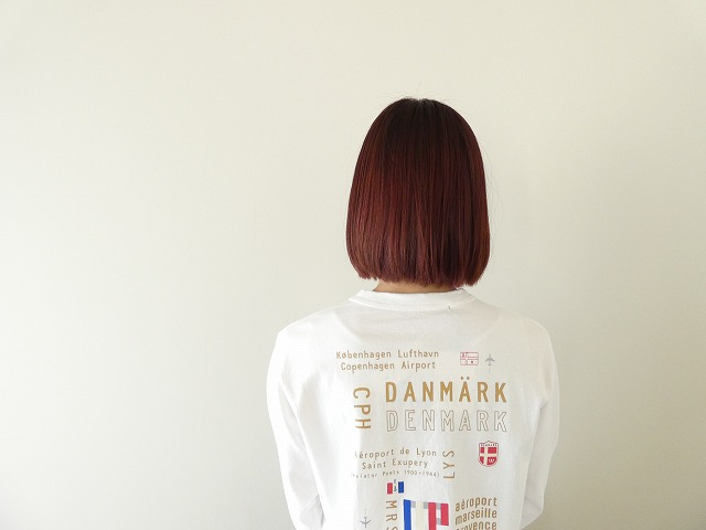 快晴堂(かいせいどう) 【別注カラー】Around the World長袖UNI-Tシャツ/BASIC FIT B柄 エアーポート3レターの商品画像4