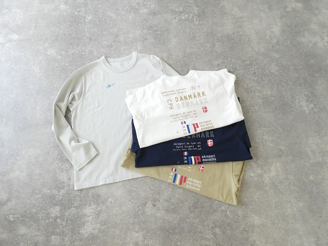 快晴堂(かいせいどう) 【別注カラー】Around the World長袖UNI-Tシャツ/COMFORT FIT B柄 エアーポート3レターの商品画像1
