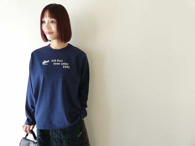 快晴堂(かいせいどう) 【別注カラー】Around the World長袖UNI-Tシャツ/COMFORT FIT B柄 エアーポート3レターの商品画像3