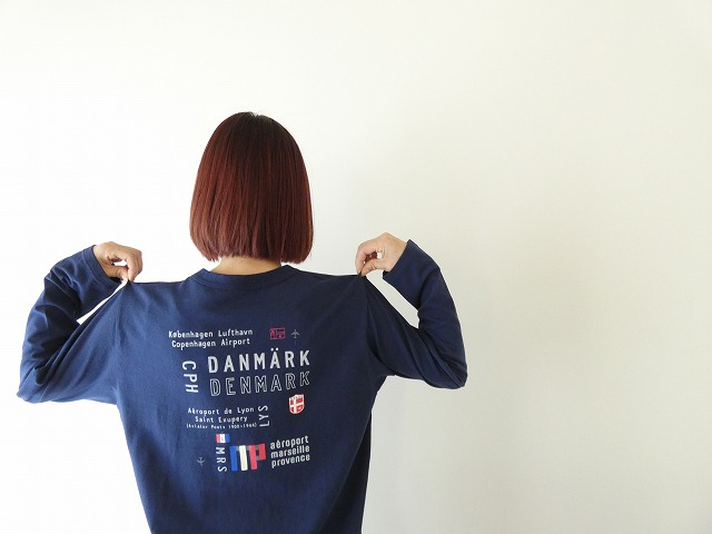 快晴堂(かいせいどう) 【別注カラー】Around the World長袖UNI-Tシャツ/COMFORT FIT B柄 エアーポート3レターの商品画像4