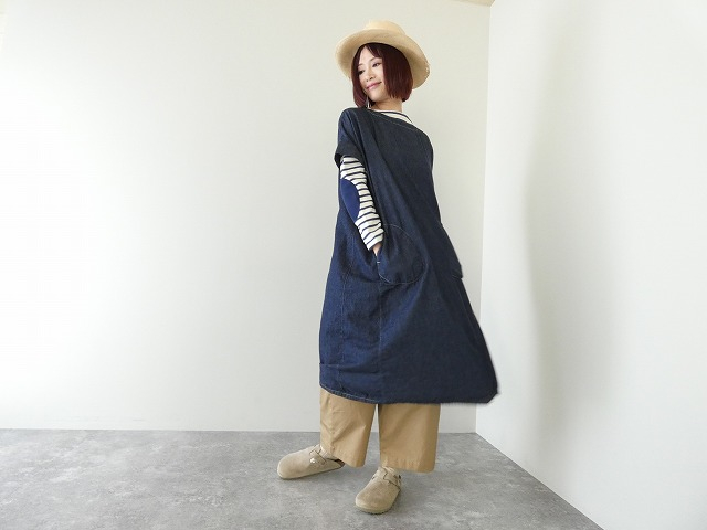 快晴堂(かいせいどう) Girl'sライトオンスデニム後ろポケWideワンピースの商品画像1