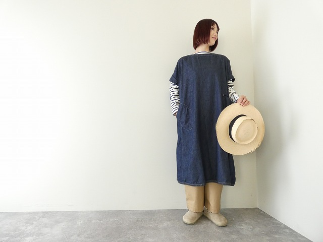 快晴堂(かいせいどう) Girl'sライトオンスデニム後ろポケWideワンピースの商品画像2