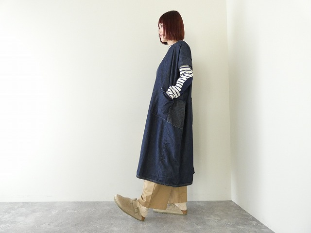 快晴堂(かいせいどう) Girl'sライトオンスデニム後ろポケWideワンピースの商品画像5