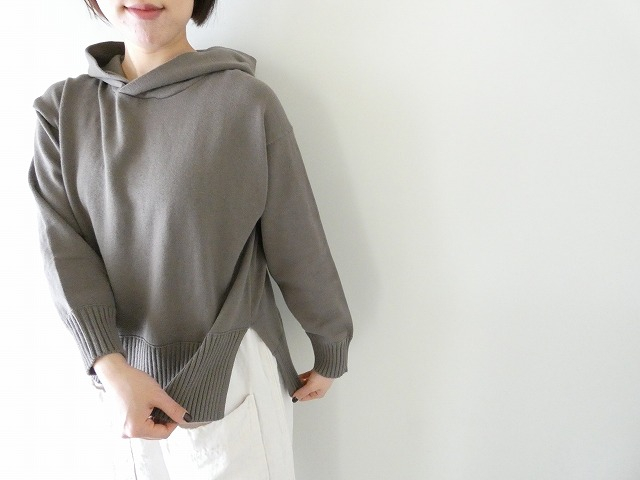 mao made(マオメイド) やわらかコットン　異ゲージリブオトナのためのニットパーカーの商品画像3