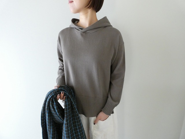 mao made(マオメイド) やわらかコットン　異ゲージリブオトナのためのニットパーカーの商品画像4