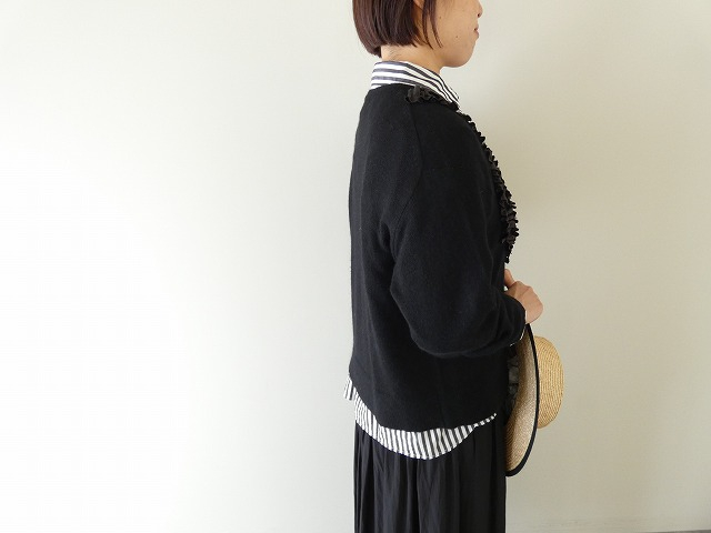 mao made(マオメイド) ディヘアアンゴラフリルクルーネックカーディガンの商品画像7