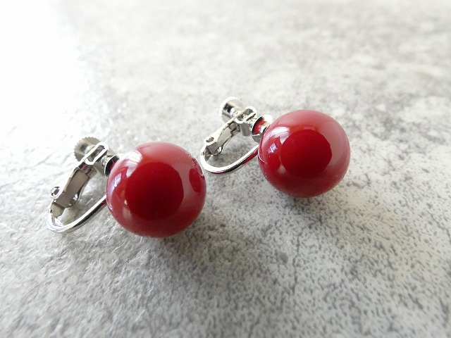  レッドパールのイヤリングの商品画像6
